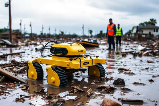 Thermal drone and unmanned systems in a flood zone